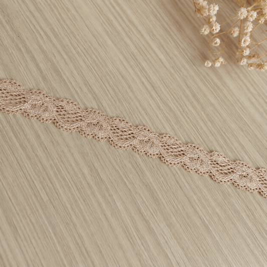 Image of elastic lace 2 cm - nude – available at Šarlotes audumi