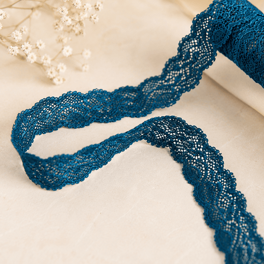 alt
Image of elastic lace 2 cm - petrol – available at Šarlotes audumi