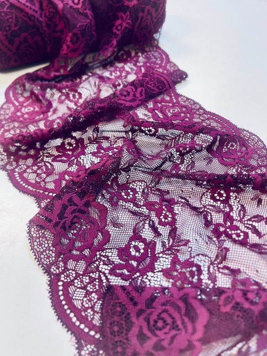 Attēls ar Elastīgā mežģīne 24 cm-violetā plūme – pieejams internetā Šarlotes audumi