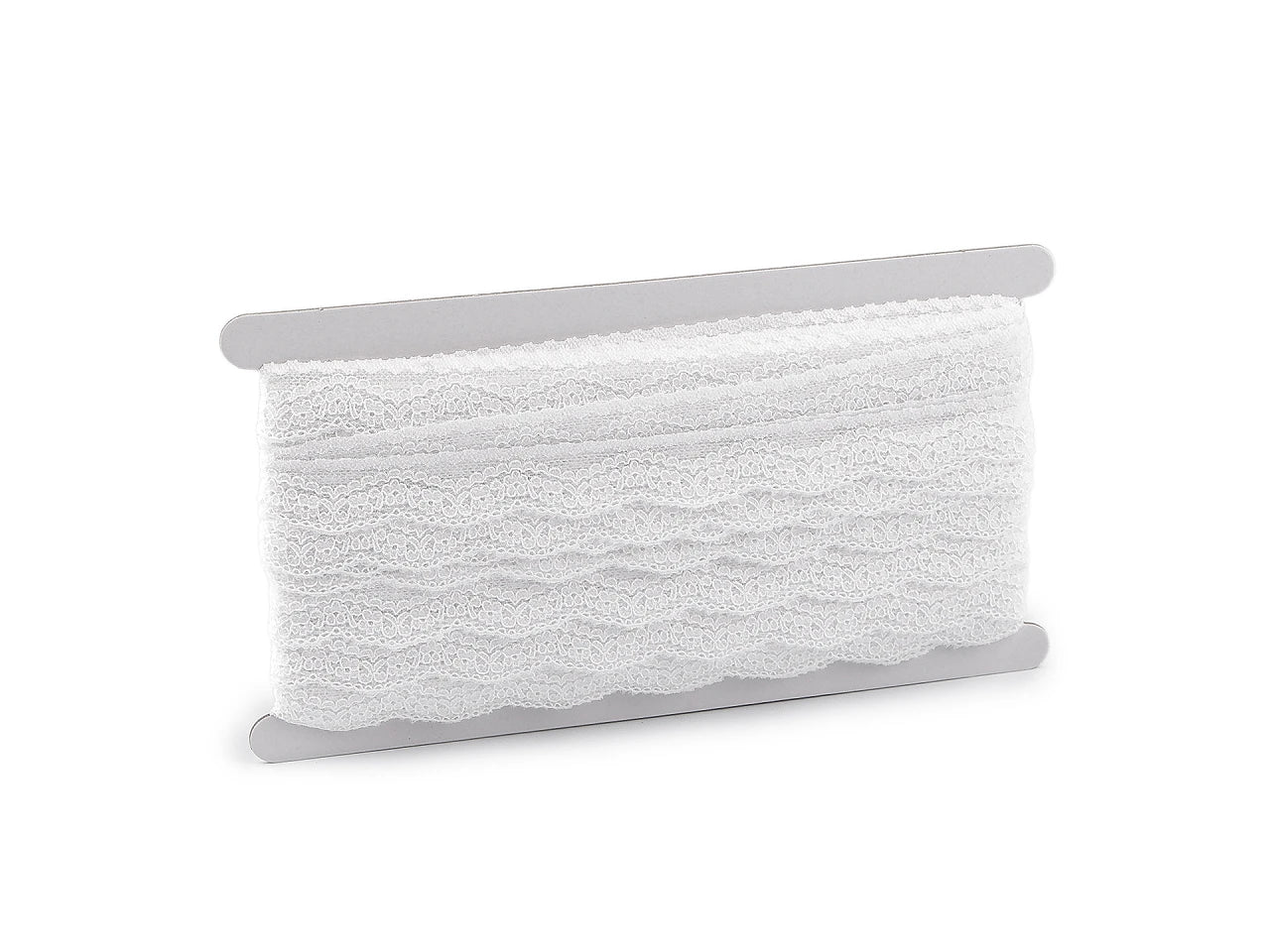 Attēls ar Elastīgā mežģīne 2,5 cm - balta – pieejams Šarlotes audumi