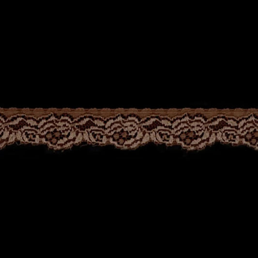 Attēls ar Elastīgā mežģīne 2,8 cm - šokolādes – pieejams Šarlotes audumi