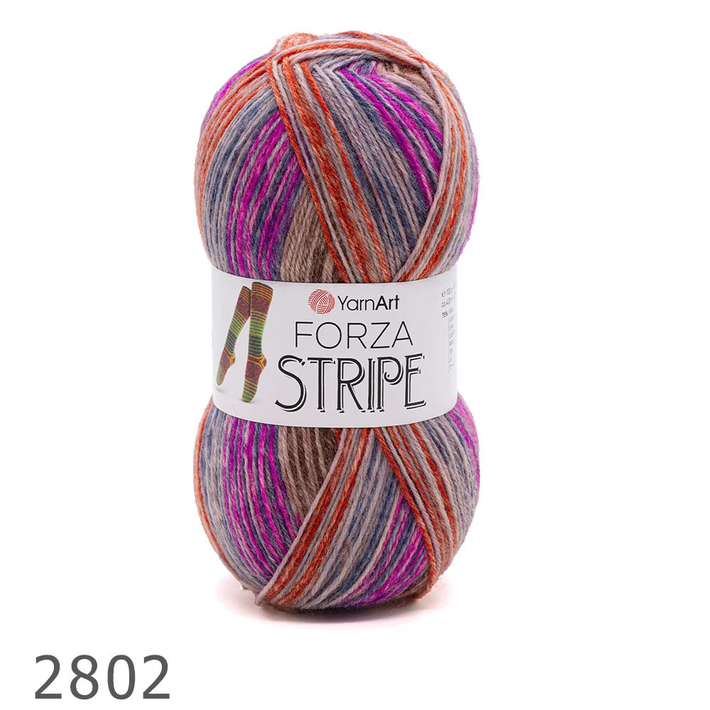 Zeķu dzija ar vilnu YarnArt Forza Stripe- 100 g / 420 m