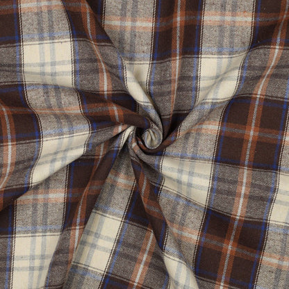 Flanelle - marron et bleu 150 g/m²