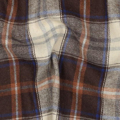 Flanelle - marron avec bleu 150 g/m²