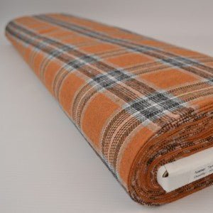 Image de flanelle - à carreaux orange 180 g/m² – disponible chez Šarlotes audumi