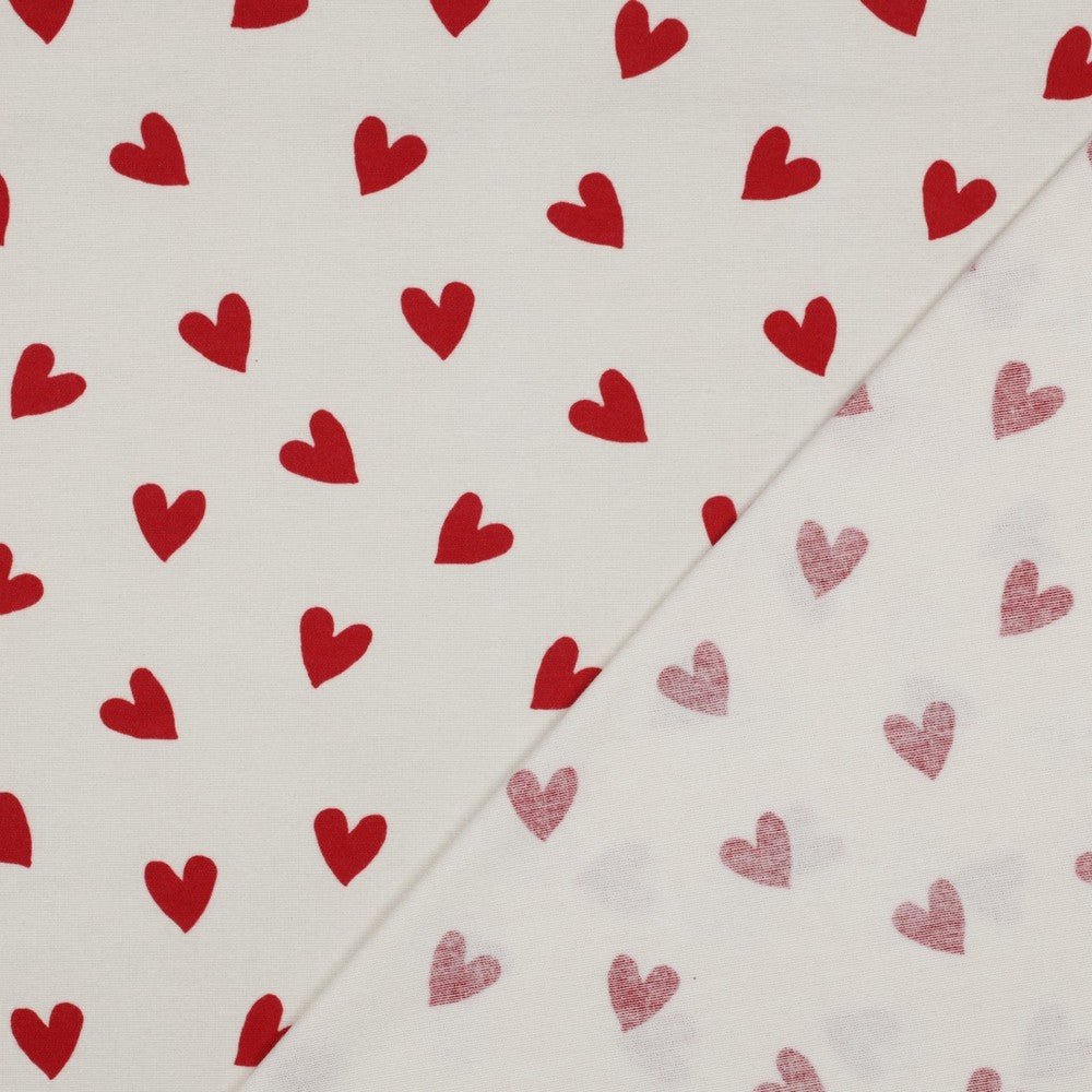 Attēls ar Flanelis - sarkanas sirsniņas 165 g/m² – pieejams Šarlotes audumi