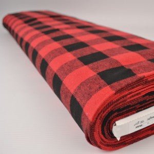 Attēls ar Flanelis - sarkans ar melnu 180 g/m² – pieejams Šarlotes audumi