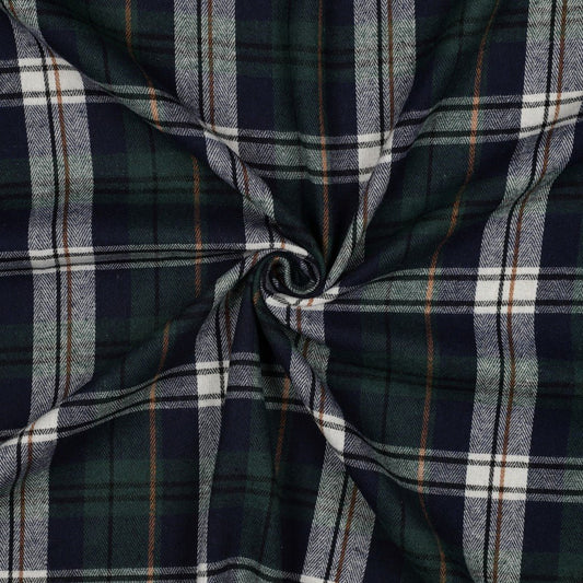 Attēls ar Flanelis - tumši zaļš rūtains 137 g/m² – pieejams Šarlotes audumi