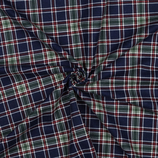 Attēls ar Flanelis - zaļš ar zilu rūtains 165 g/m² – pieejams Šarlotes audumi
