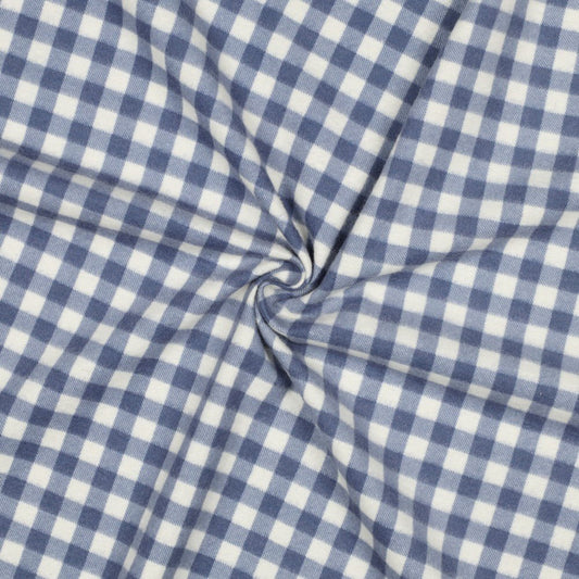 Attēls ar Flanelis - zils rūtains 165 g/m² – pieejams Šarlotes audumi