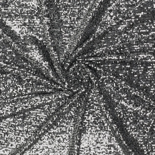 Attēls ar Fliteru audums - melns sudrabs 285 g/m² – pieejams Šarlotes audumi