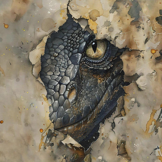 Kilpinio trikotažo panelis 40x50 cm – drakono akis 250 g/m²