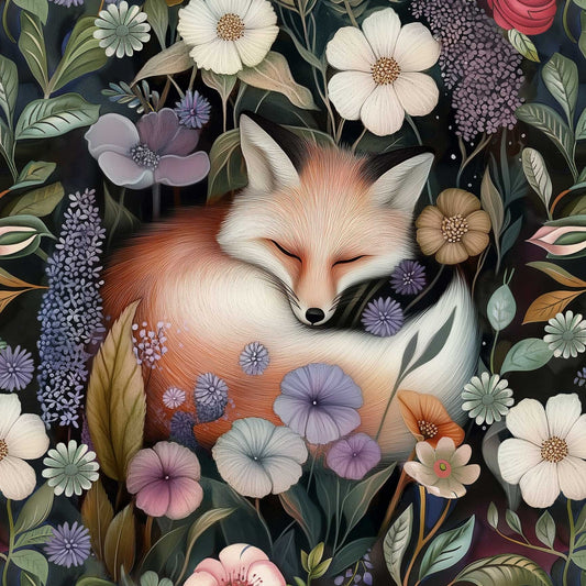 Kilpinio trikotažo panelis 40x50 cm – Paslaptingos pievos kūmiņš 250 g/m²