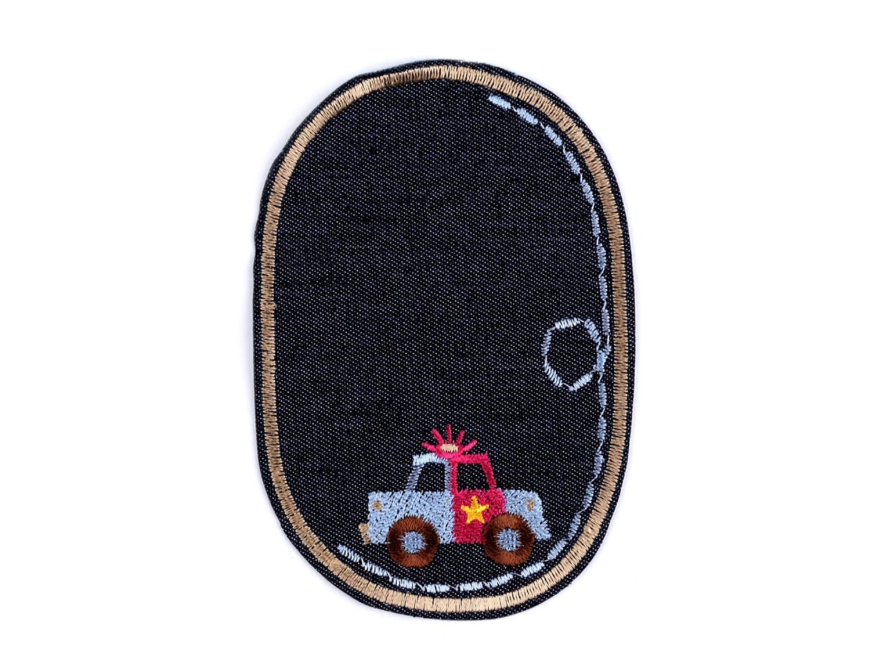 Image d’un patch ovale à thermocoller 7,8 x 12 cm – disponible chez Šarlotes audumi