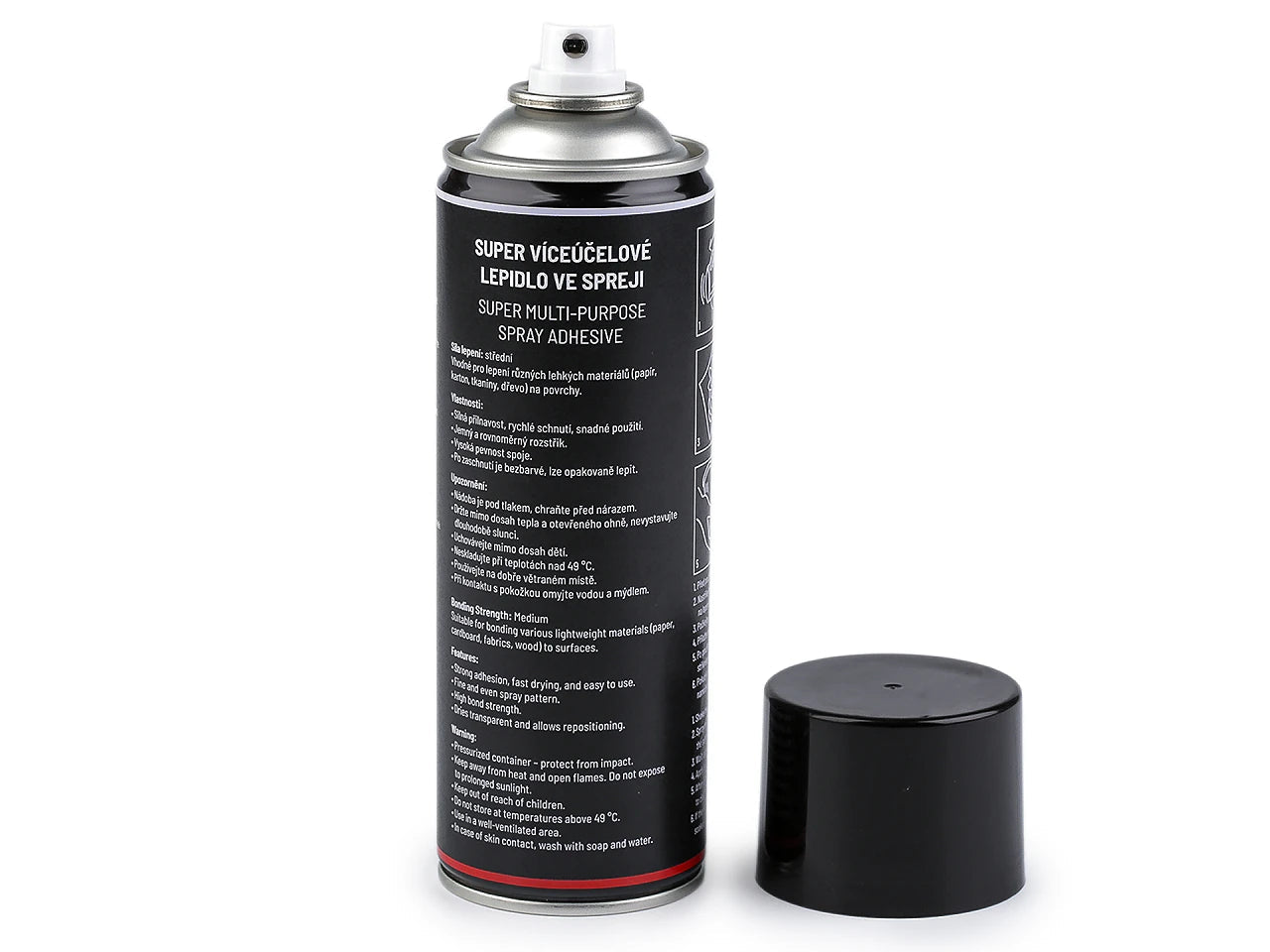 Image d’une colle aérosol ultra-forte pour assembler divers matériaux légers. – disponible chez Šarlotes audumi