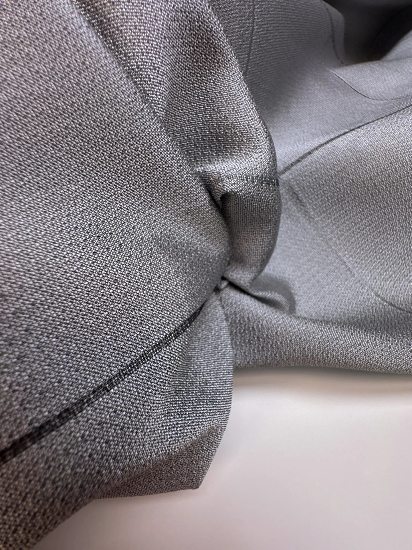 Image of Italian viscose and silk fabric in a grey check pattern – available online at Šarlote's Fabrics