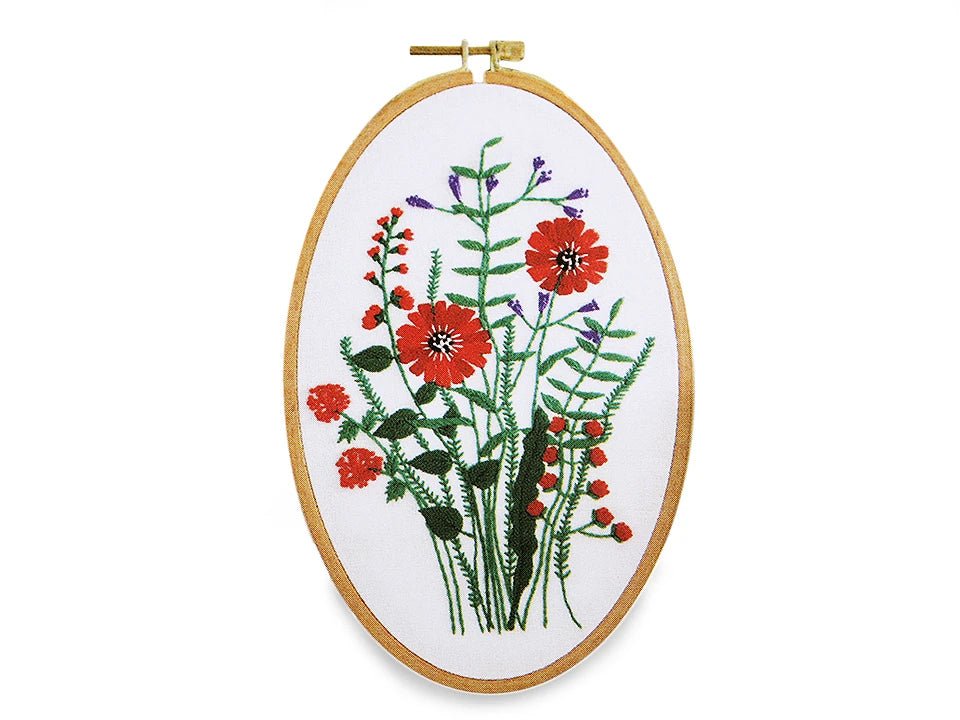 Image of embroidery kit with print – available at Šarlotes audumi