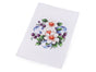 White flowers with a blue ribbon