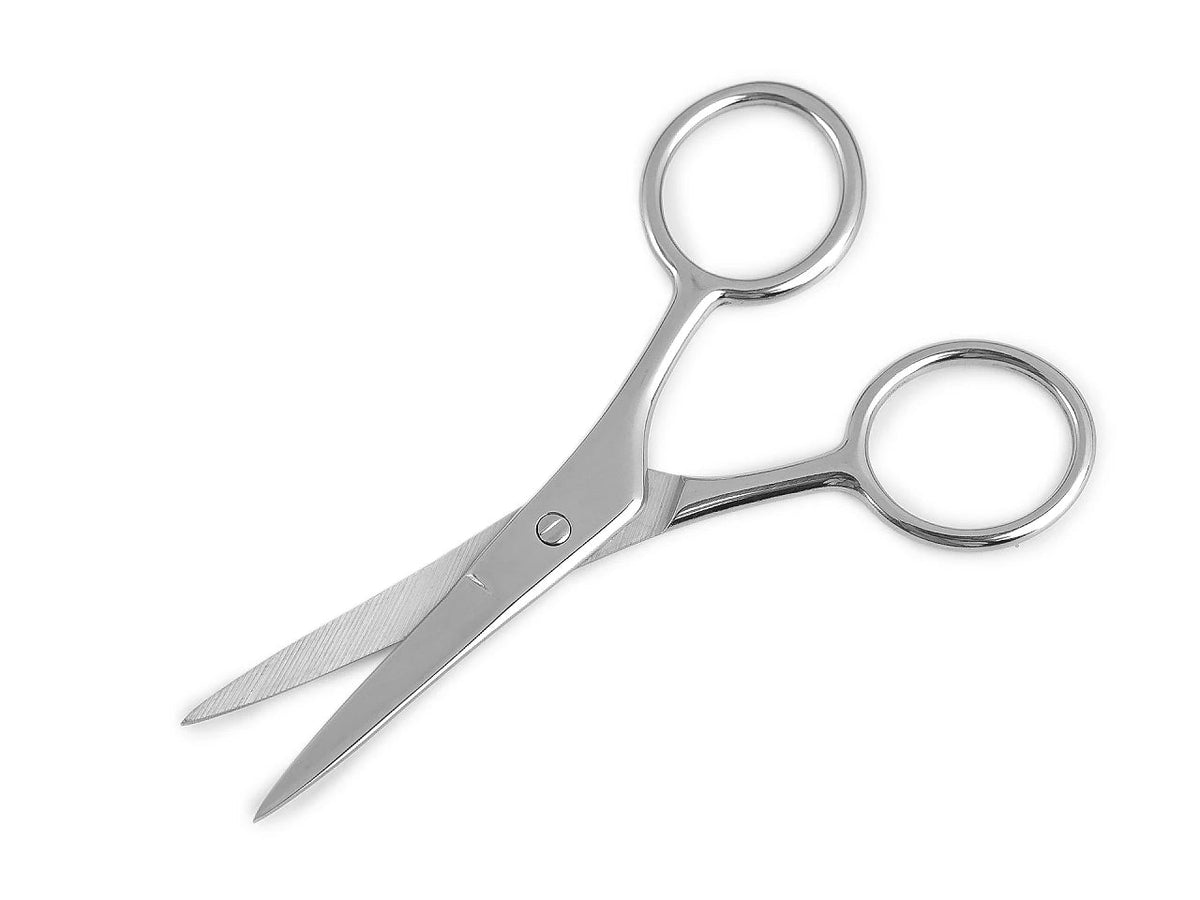 Siuvinėjimo žirklutės, 10 cm, metalinės, tiesiais ašmenimis – nuotrauka, galima įsigyti internetu „Šarlotes audumi“