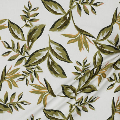Tissu canvas - feuilles sur fond blanc 225 g/m² (Copie)