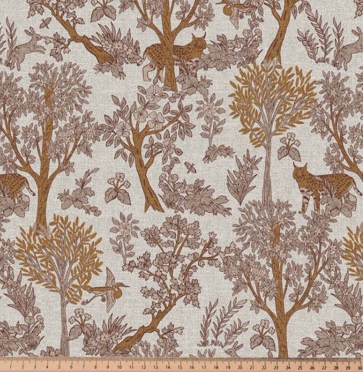 Attēls ar Kanvas audums - lūsis mežā 200 g/m² – pieejams Šarlotes audumi