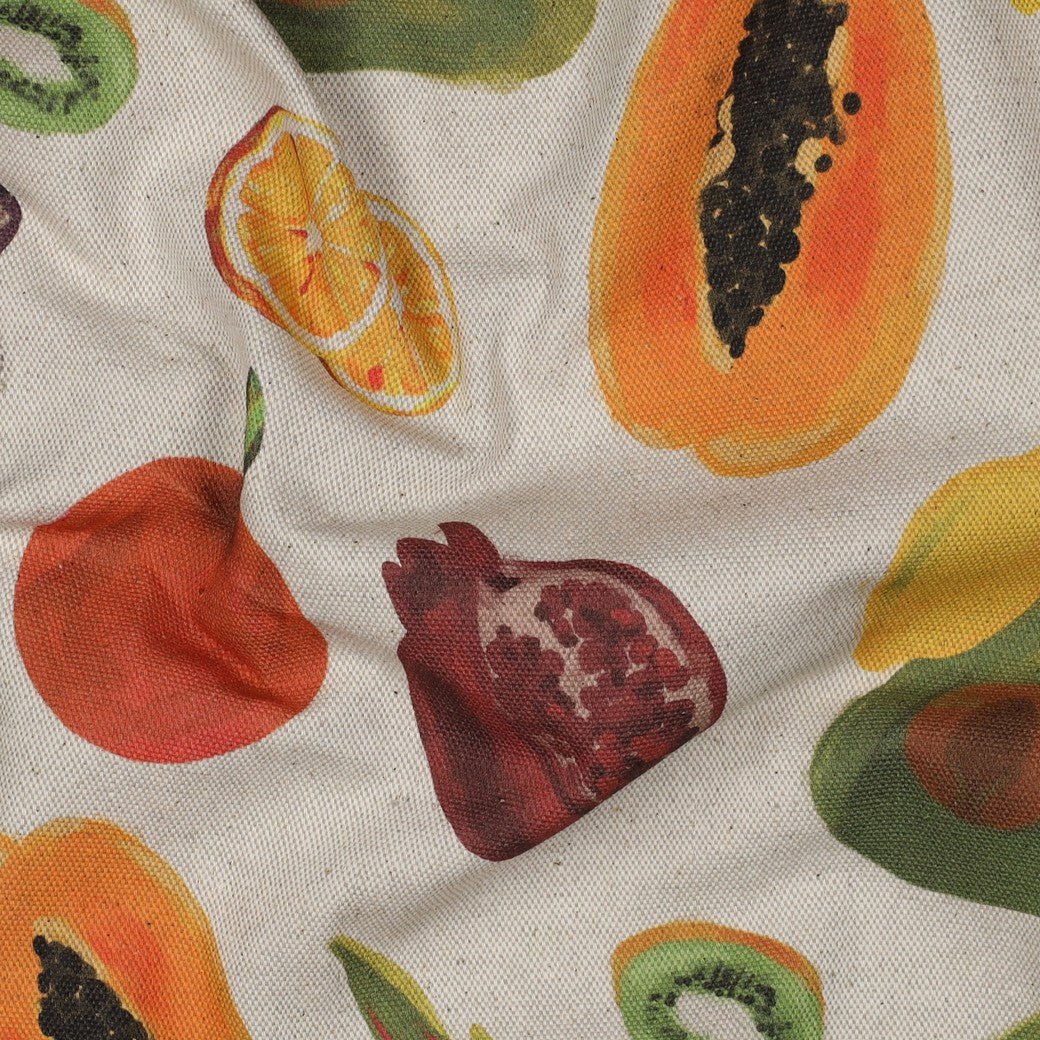 Attēls ar Kanvas audums - tropiskie augļi 220 g/m² – pieejams Šarlotes audumi