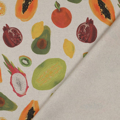 Tissu canvas - fruits tropicaux 220 g/m² – disponible chez Šarlotes audumi