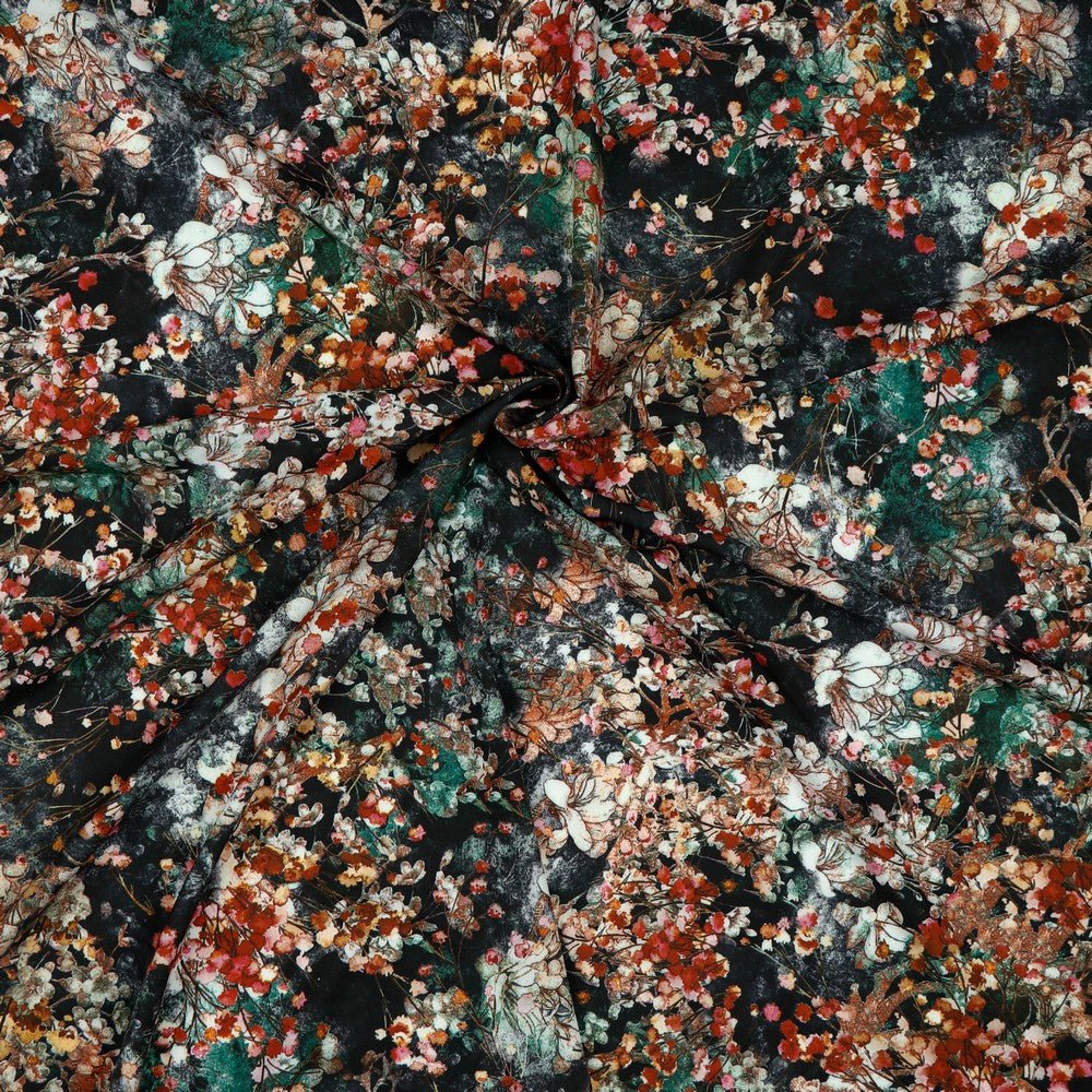 Attēls ar Kleitu audums ar elastānu - raibs raksts 80 g/m² – pieejams Šarlotes audumi