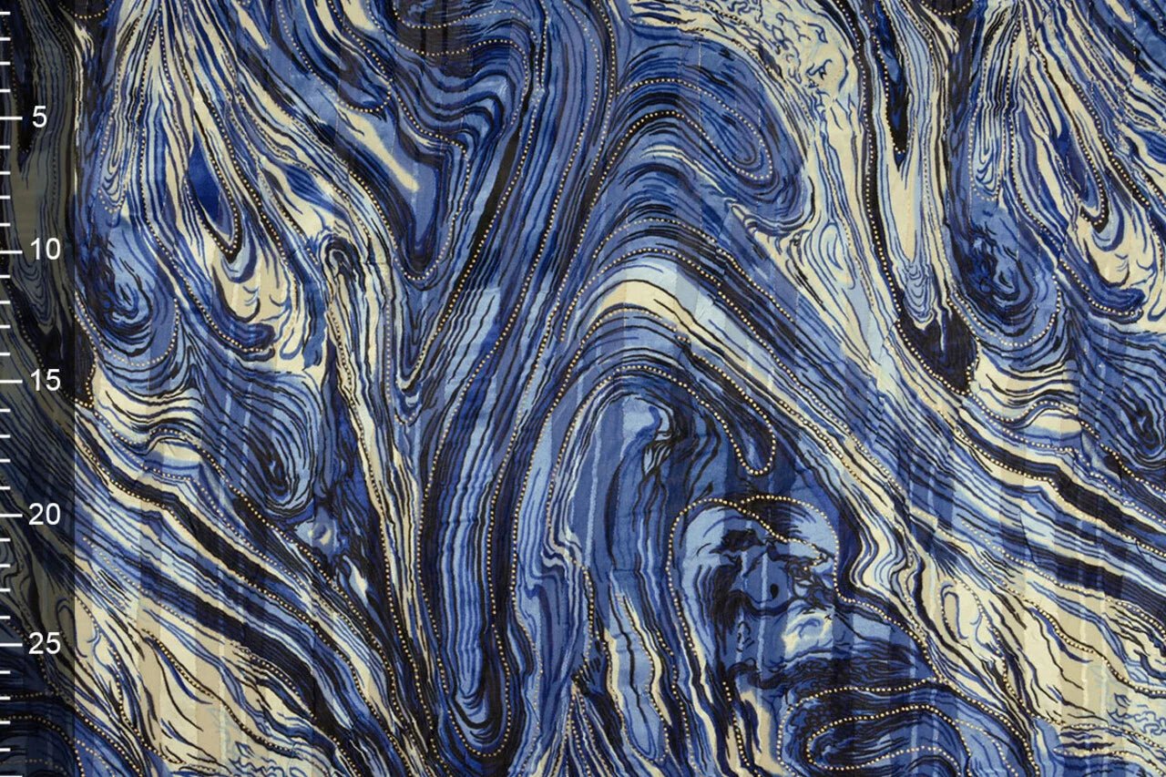 Attēls ar Kleitu audums ar metālisku efektu - nakšņotās debesis 110 g/m² – pieejams Šarlotes audumi