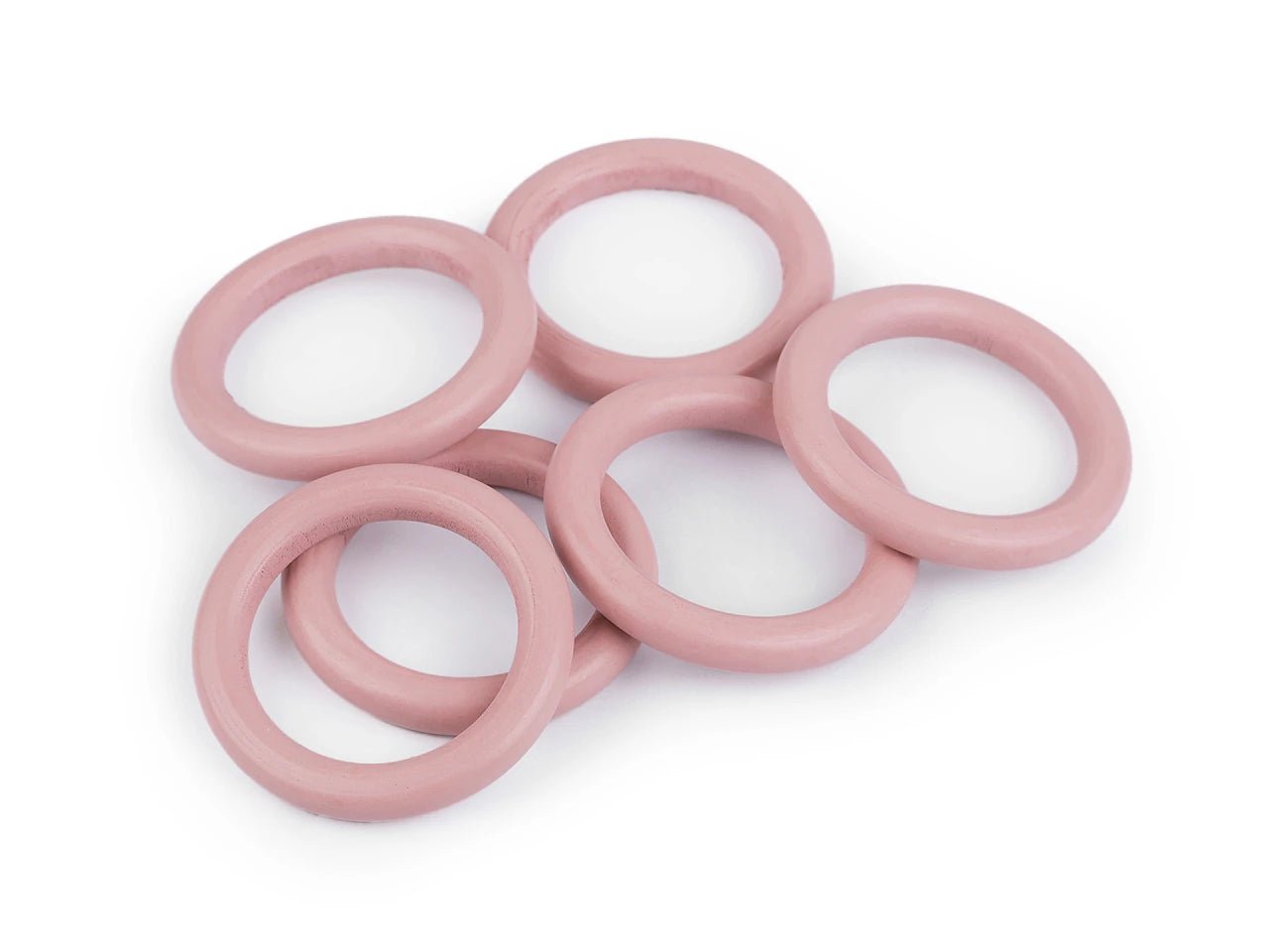 Image avec anneaux en bois Ø58 mm, 10 pièces - rose – disponible chez Šarlotes audumi
