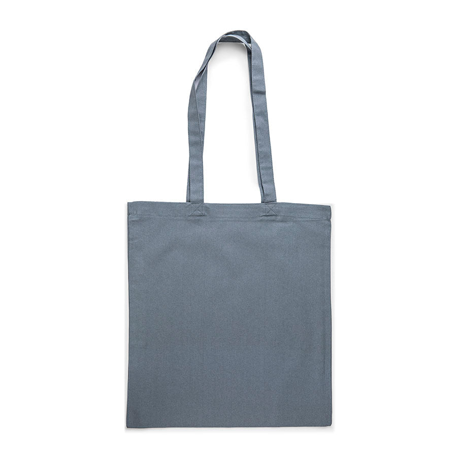 Image of a cotton fabric bag with long handles 38 x 42 cm 140 g/m² - gray – available at Šarlotes Audumi