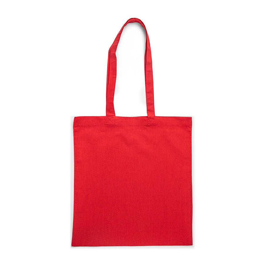 Image d’un sac en tissu coton à longues anses 38 x 42 cm 140 g/m² - rouge – disponible chez Šarlotes audumi