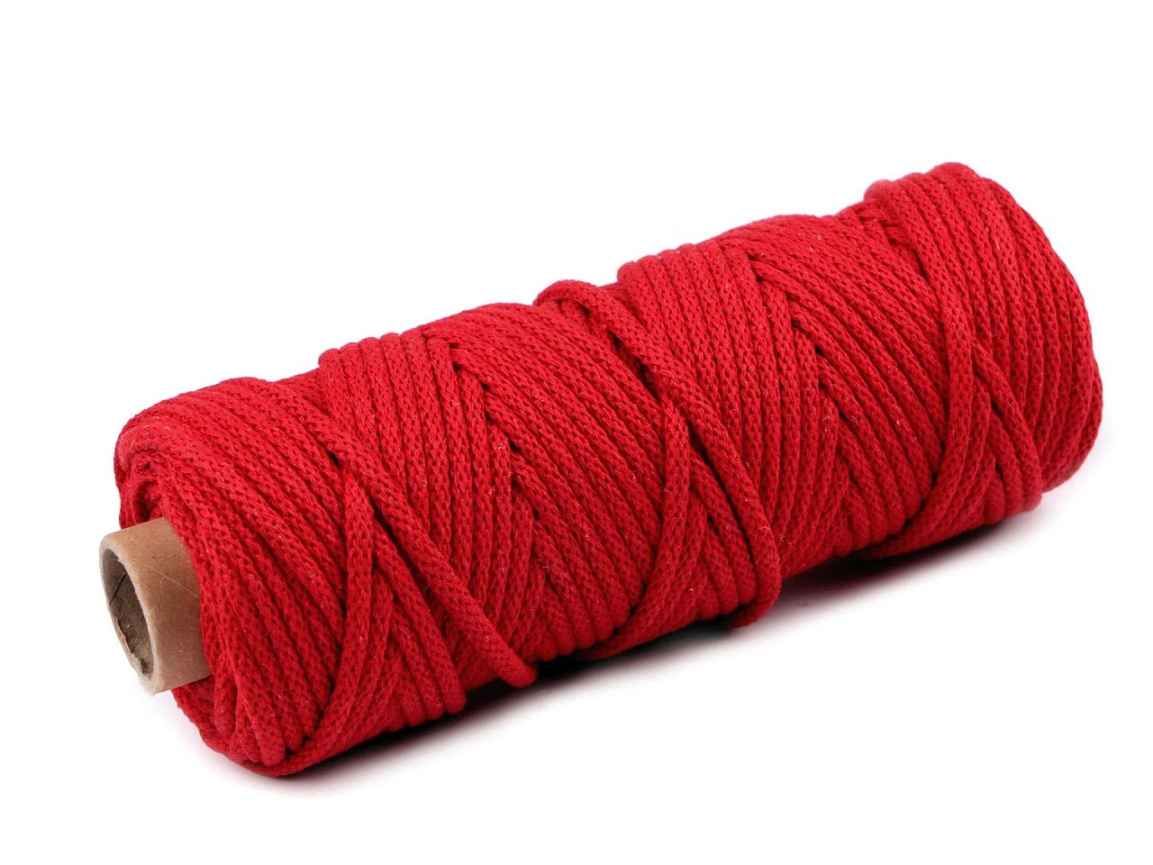 Attēls ar Kokvilnas aukla 5mm - sarkana (10 m rullis) – pieejams Šarlotes audumi
