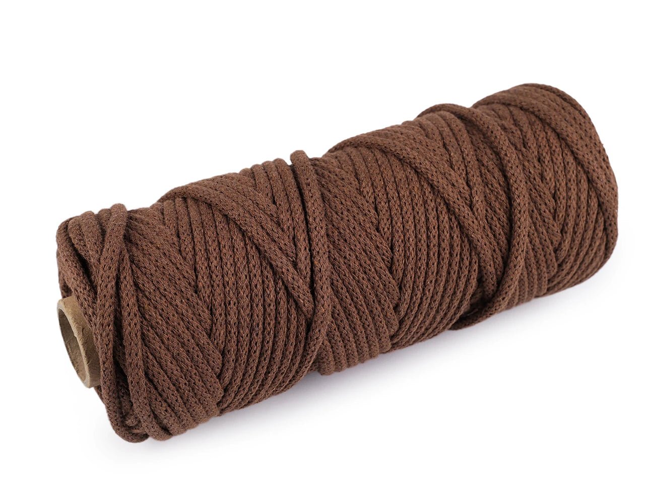 Attēls ar Kokvilnas aukla 5mm - šokolādes brūna (50 m rullis) – pieejams Šarlotes audumi