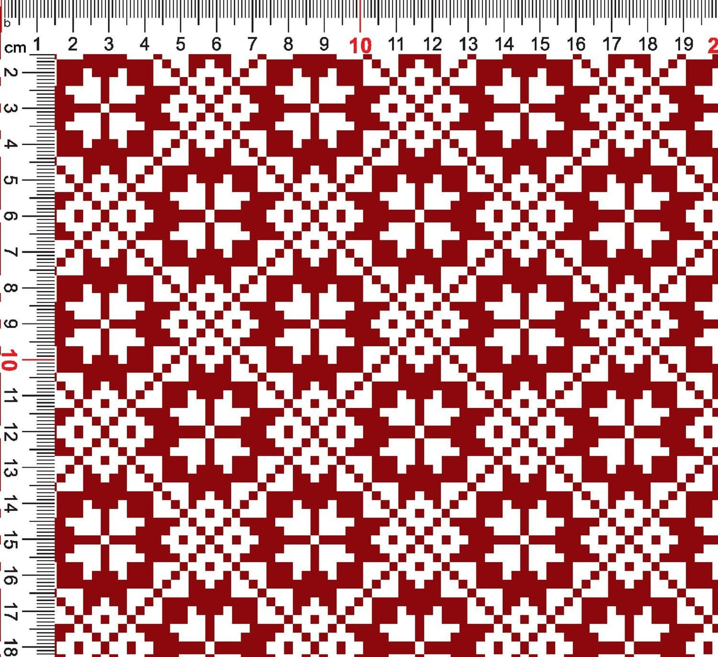 Attēls ar Kokvilnas cilpiņtrikotāža - auseklīšu raksts uz balta fona 250 g/m² – pieejams Šarlotes audumi