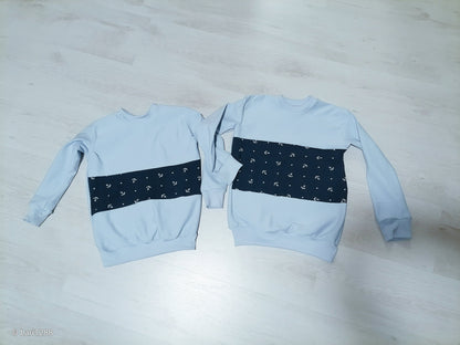 Maille bouclée en coton - bleu ciel 235 g/m² (certif. GOTS)