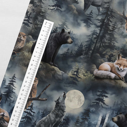 Image de jersey boucle de coton - loup hurlant 250 g/m² – disponible chez Šarlotes audumi