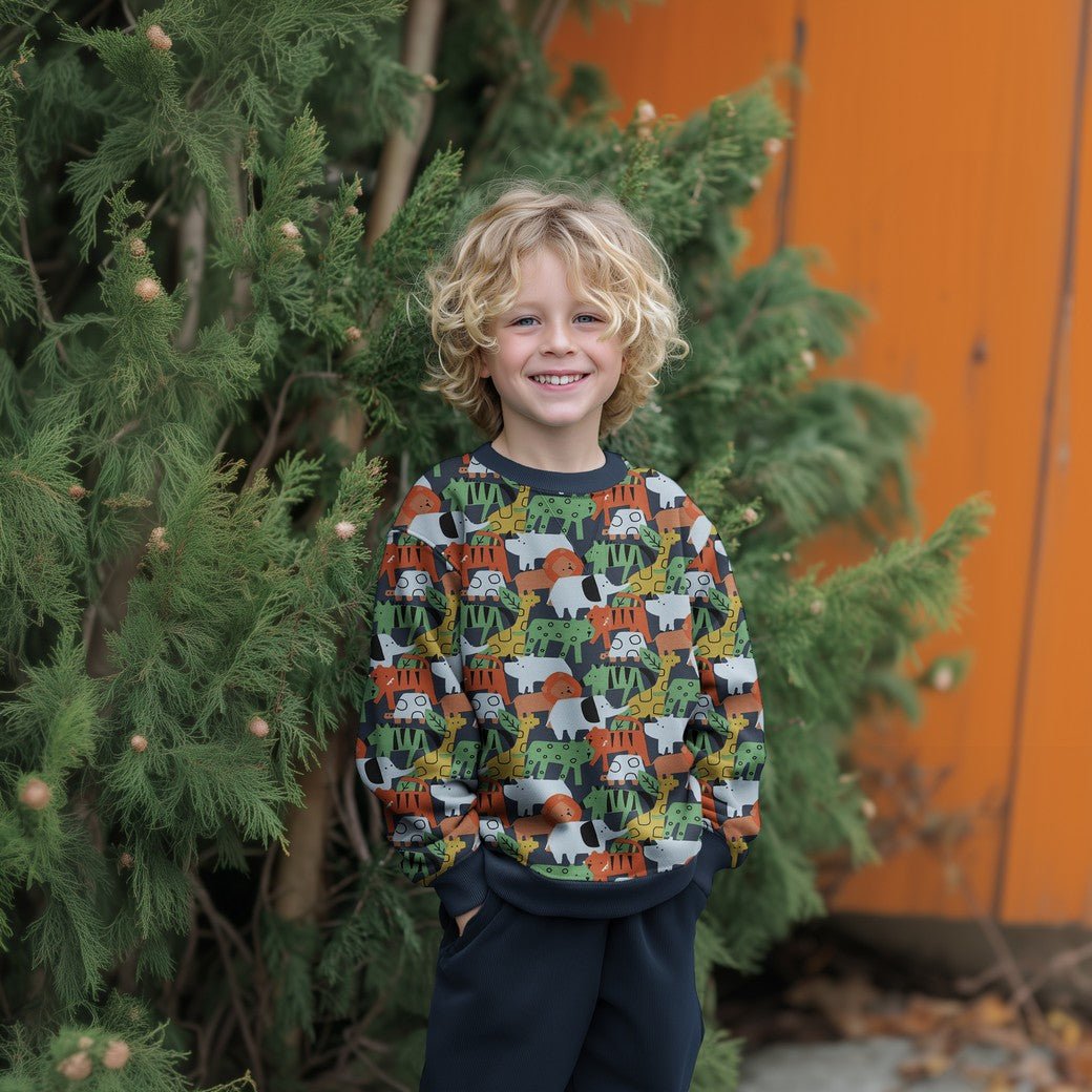 Attēls ar Kokvilnas cilpiņtrikotāža - koši zvēri 225 g/m² – pieejams Šarlotes audumi