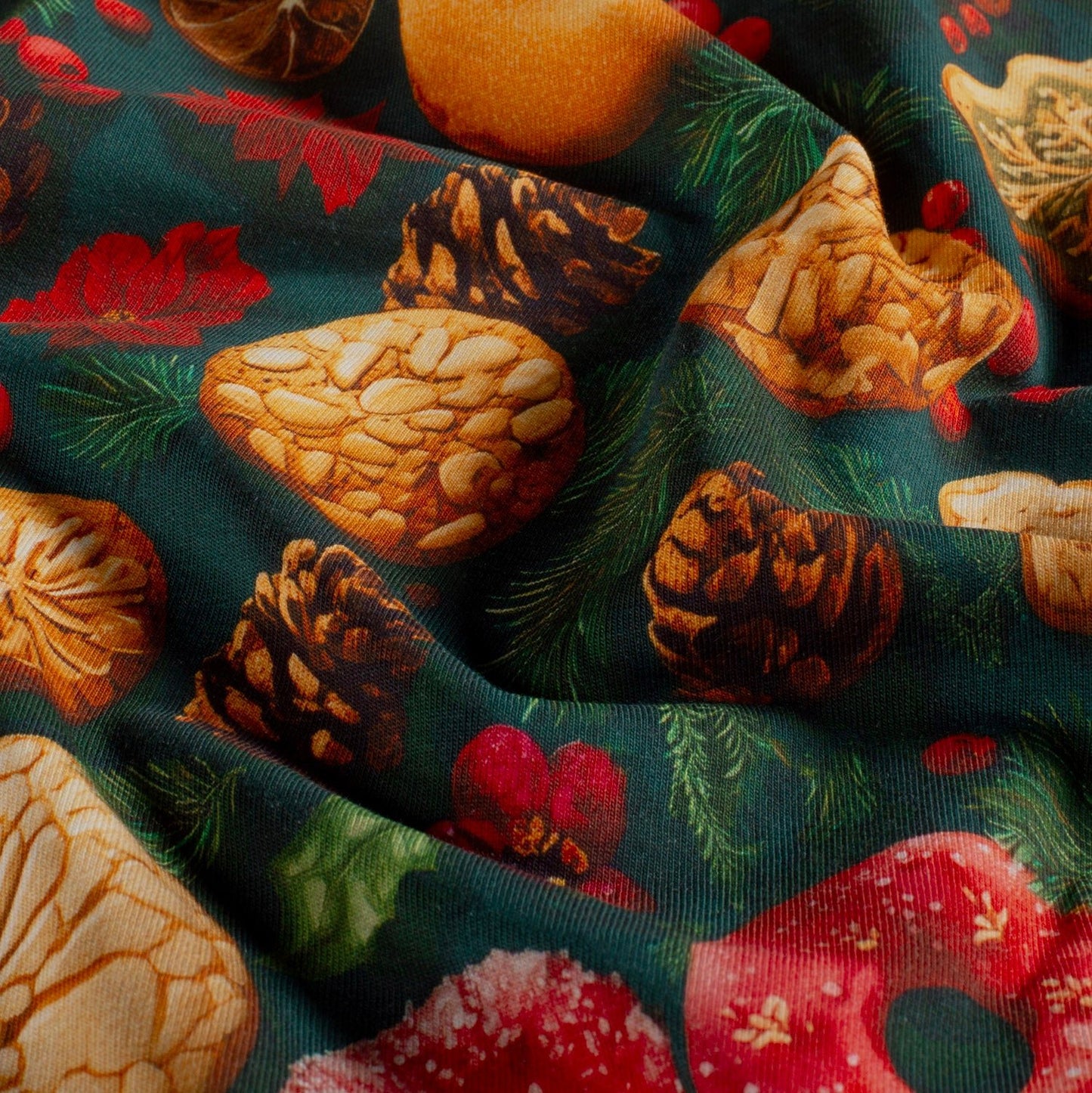 Cotton loopback knit fabric that smells like Christmas 250 g/m² – available online at Šarlotes audumi