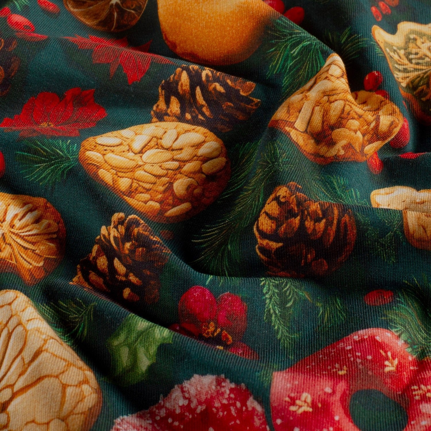 Cotton loopback knit fabric that smells like Christmas 250 g/m² – available online at Šarlotes audumi