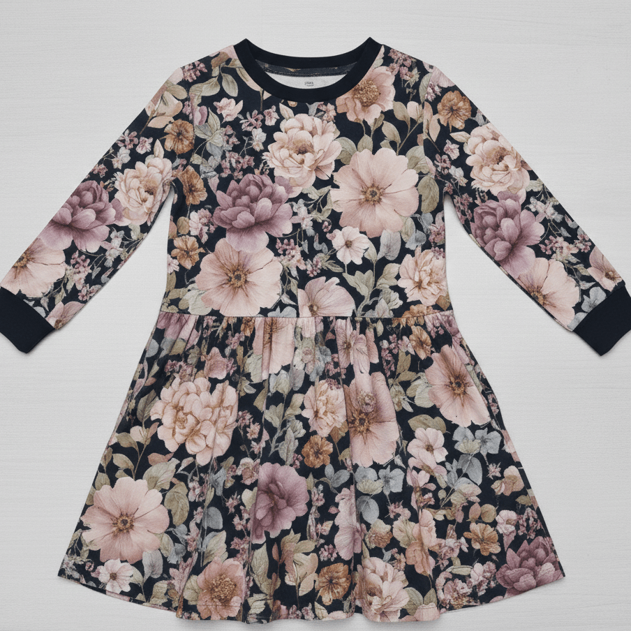 Attēls ar Kokvilnas cilpiņtrikotāža - Ziedu sapnis 250 g/m² – pieejams Šarlotes audumi