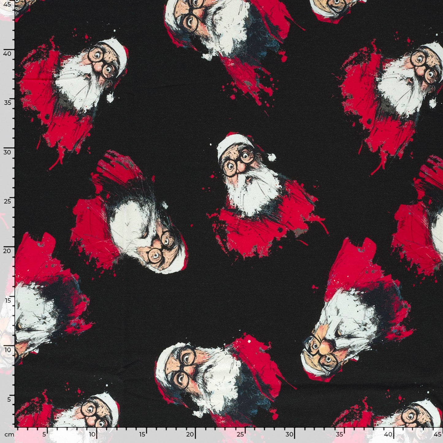 Image of cotton loopback knit Santa Claus 250 g/m² – available online at Šarlotes audumi