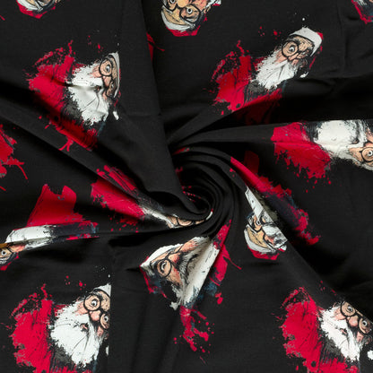 Image of Cotton loopback knit - Santa Claus 250 g/m² – available online at Šarlotes audumi