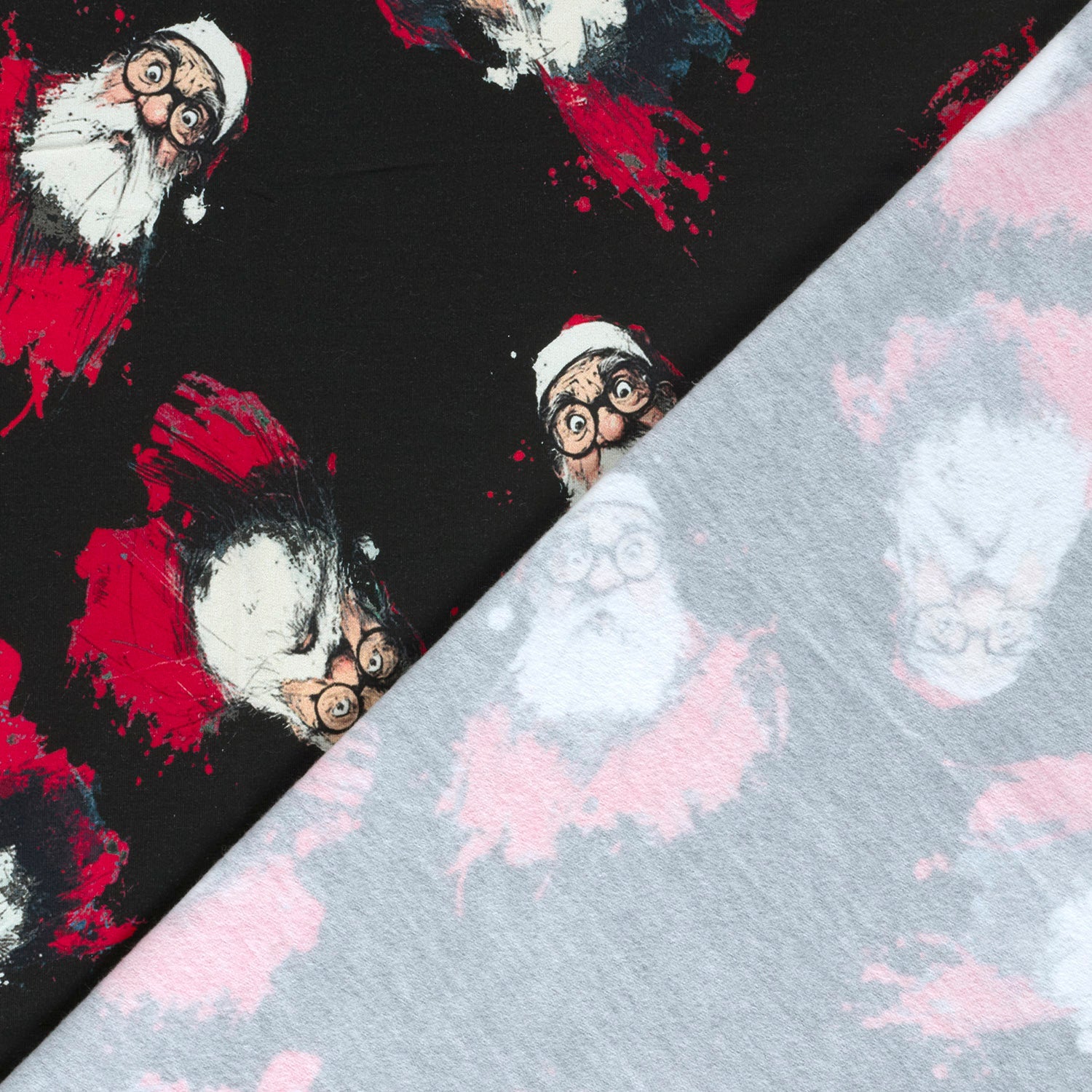 Image of cotton loopback knit Santa Claus 250 g/m² – available online at Charlotte's Fabrics