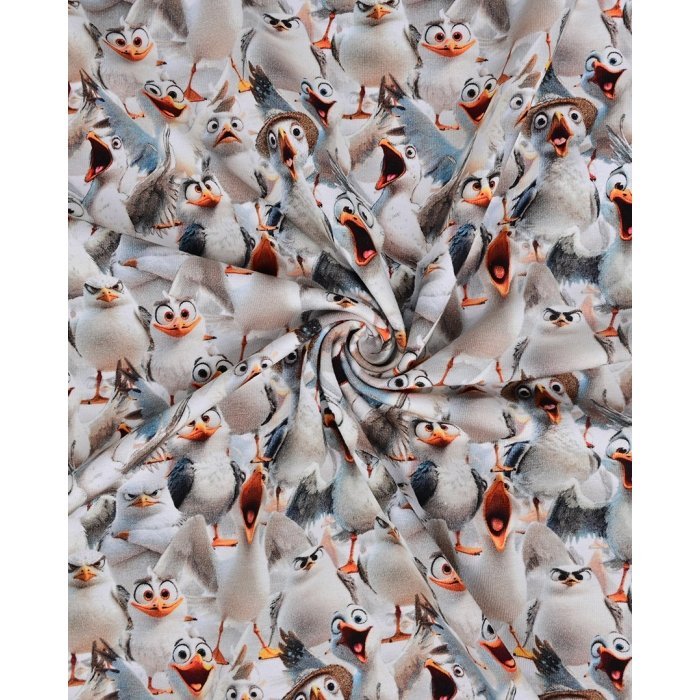 Attēls ar Kokvilnas trikotāža - ar mani atkal runā kaijas.... 200 g/m² – pieejams Šarlotes audumi