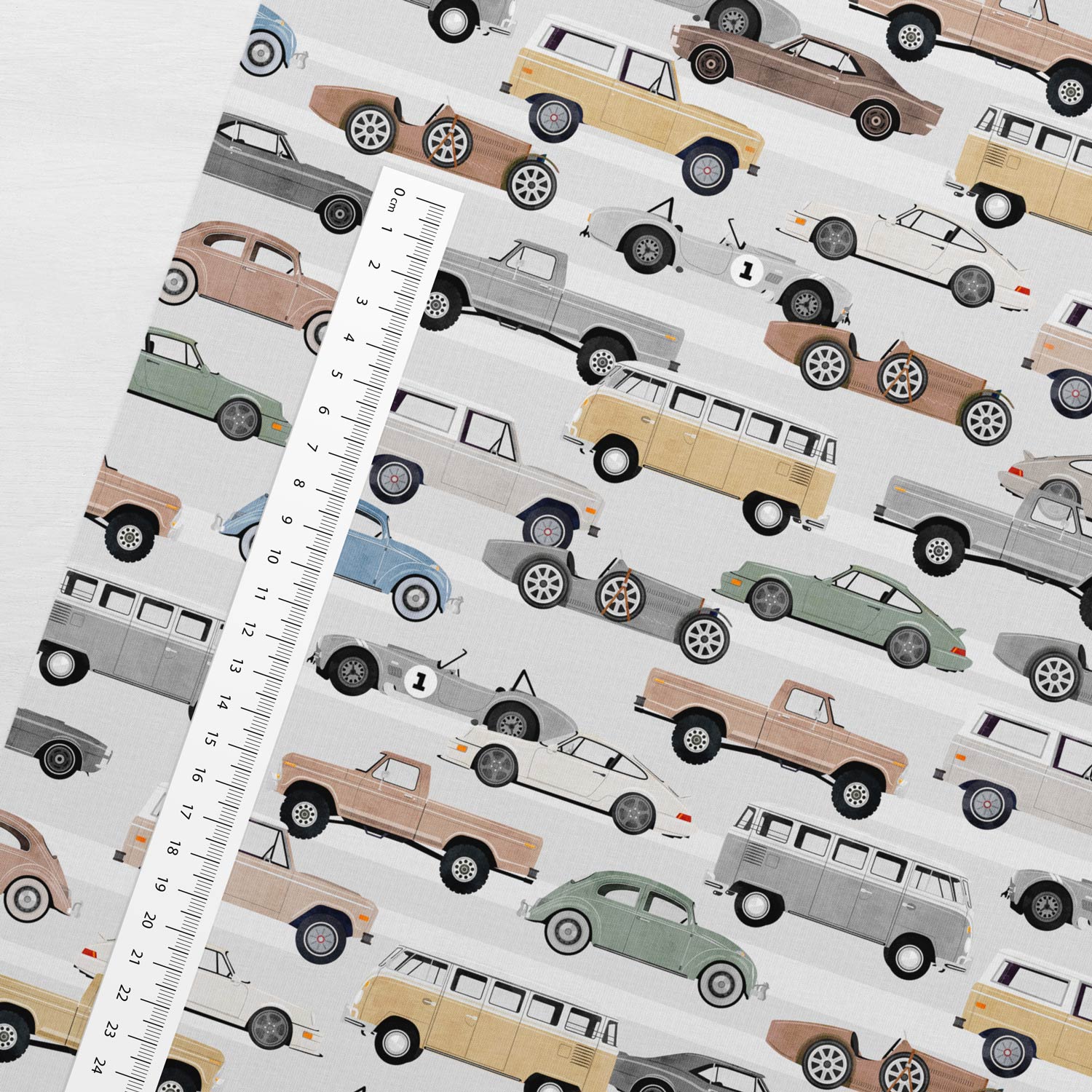 Attēls ar Kokvilnas trikotāža - auto gaiši pelēkos toņos 200 g/m² – pieejams Šarlotes audumi