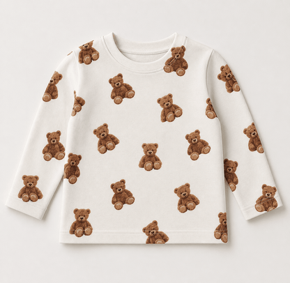 Image de jersey en coton - oursons 220 g/m² (cert. GOTS) – disponible chez Šarlotes audumi