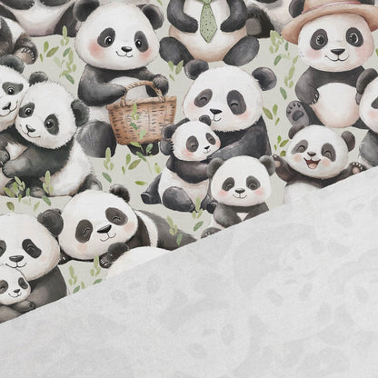 Jersey de coton - pandas 200 g/m²