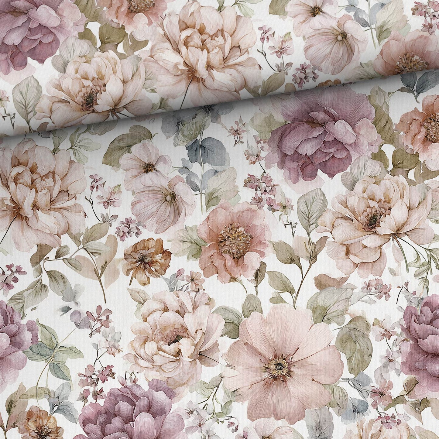 Attēls ar Kokvilnas trikotāža - peonijas 200 g/m² – pieejams Šarlotes audumi