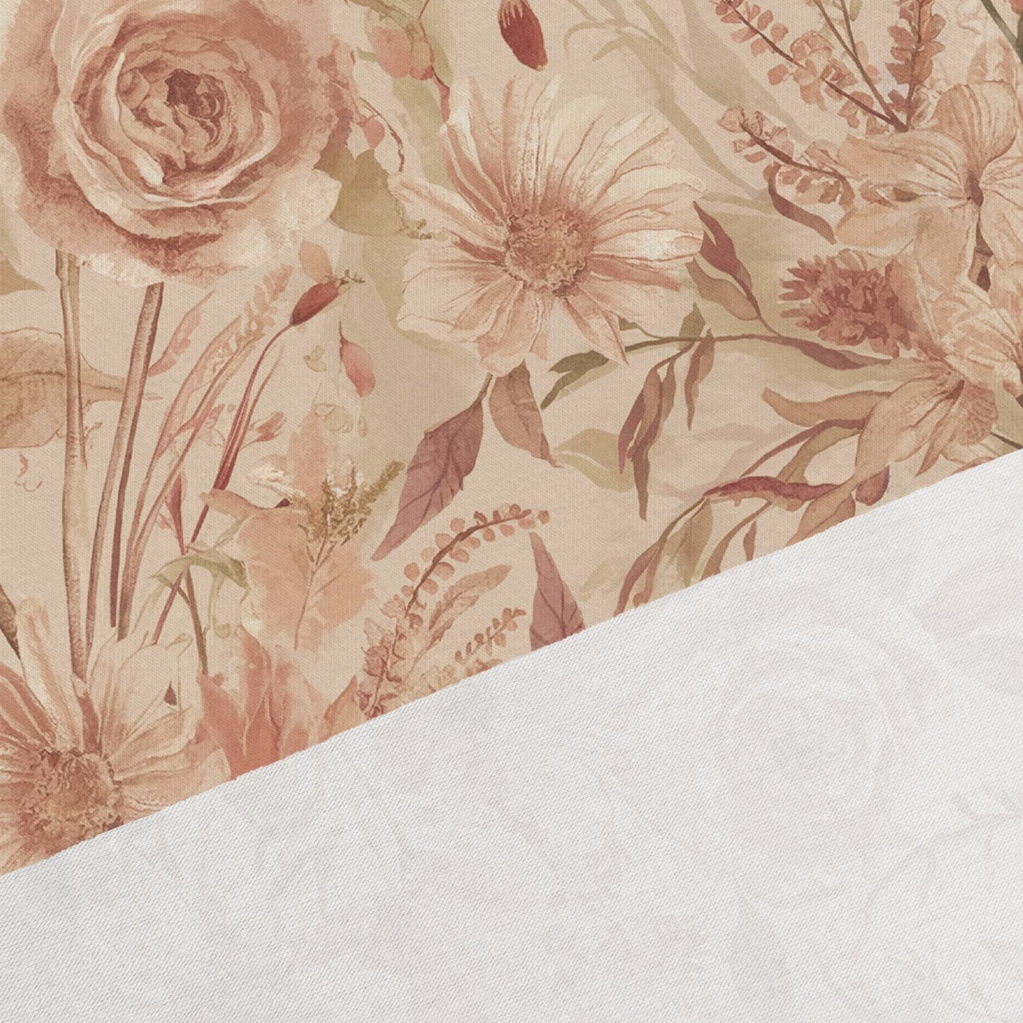 Attēls ar Kokvilnas trikotāža - rudens ziedu motīvs 200 g/m² – pieejams Šarlotes audumi